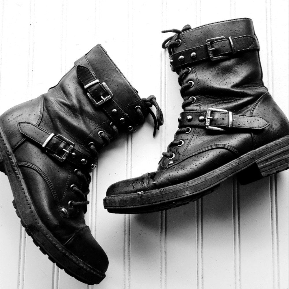 G by guess leather combat boots